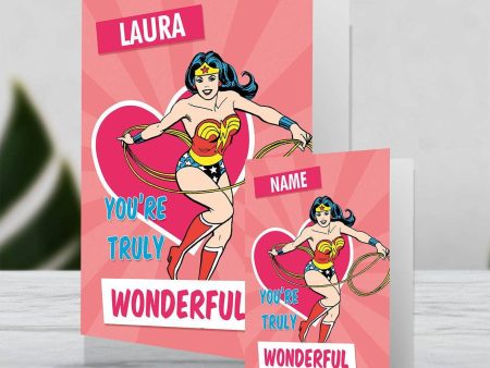 Wonder Woman Giant Personalised  Wife  Valentine s Day Card Supply