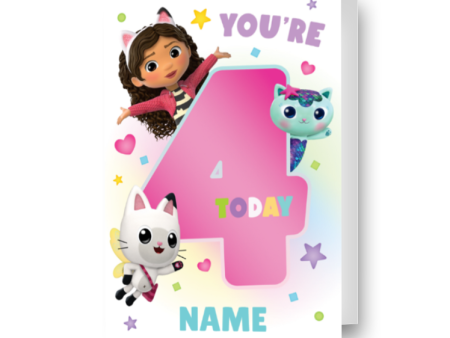 Gabby s Dollhouse Personalised Age 4 Birthday Card Online