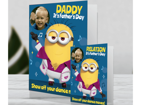 Despicable Me Minions Giant Personalised  Dance Moves  Father s Day Photo Card For Sale