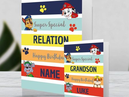 Paw Patrol Giant Personalised Rainbow Happy Birthday Card For Cheap