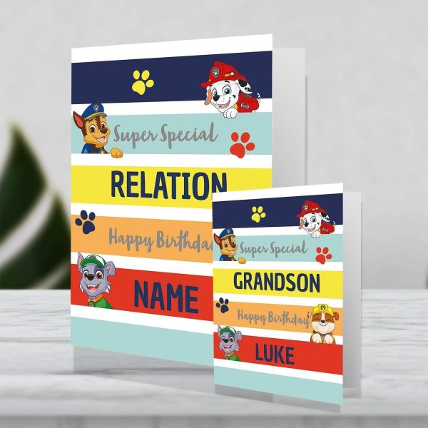 Paw Patrol Giant Personalised Rainbow Happy Birthday Card For Cheap