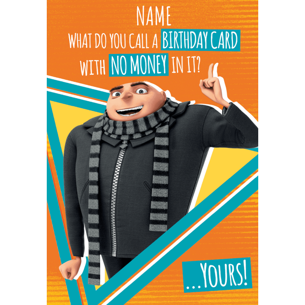 Despicable Me Minions Any Name Birthday Card Sale