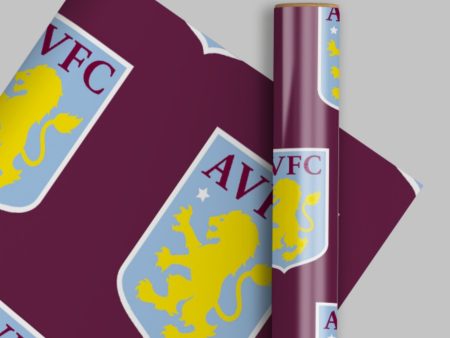 Aston Villa FC 2 Sheets & 2 Tags Gift Wrap Cheap