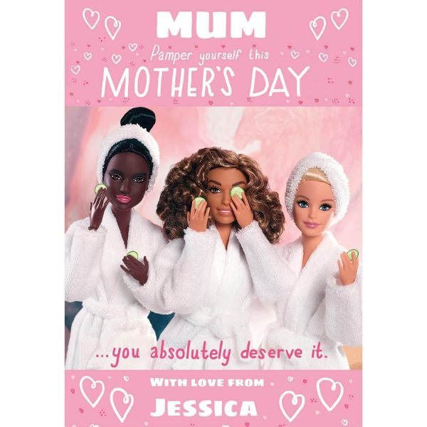 Barbie Personalised  Pamper Yourself  Mother s Day Card on Sale