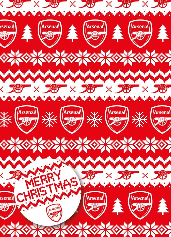 Arsenal FC Christmas 2 Sheets & 2 Tags Gift Wrap Online