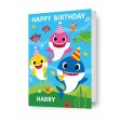 Baby Shark Personalised Name Birthday Card For Sale