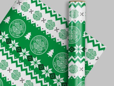 Celtic FC Christmas 2 Sheets & 2 Tags Gift Wrap For Discount