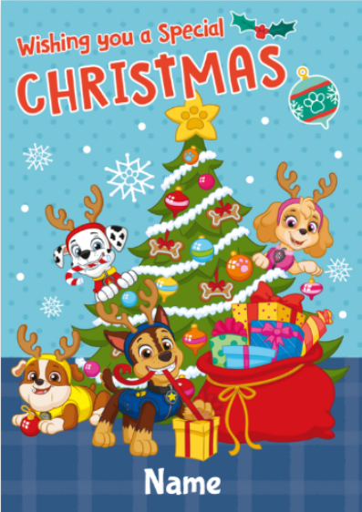 Paw Patrol Personalised  Special Christmas  Card Online now