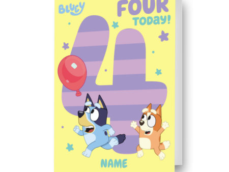 Bluey Personalised Age 4 Birthday Card Online