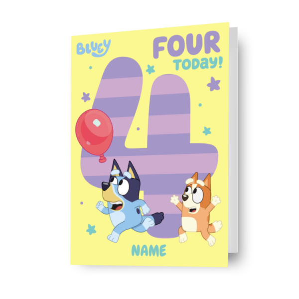 Bluey Personalised Age 4 Birthday Card Online