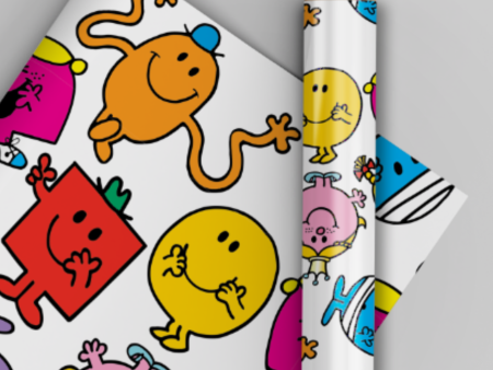 Mr Men & Little Miss 2 Sheets & 2 Tags Gift Wrap Online now