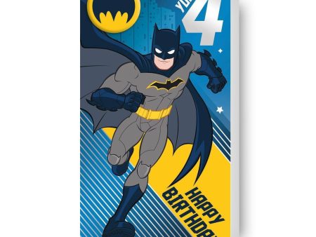 Batman Age 4 Birthday Card With Badge For Sale