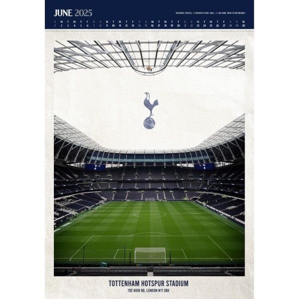 TOTTENHAM HOTSPUR FC 2025 A3 DELUXE CALENDAR For Cheap