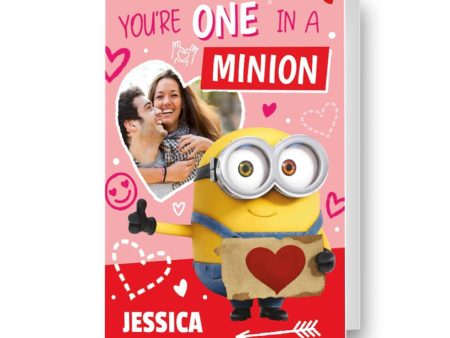 Despicable Me Minions Personalised  One In A Minion  Valentine s Day Photo Card Online Sale