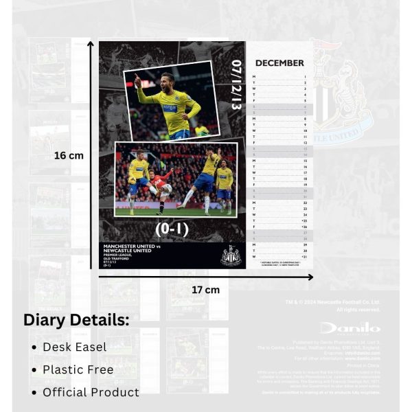 NEWCASTLE UNITED FC 2025 DESK EASEL CALENDAR Online now