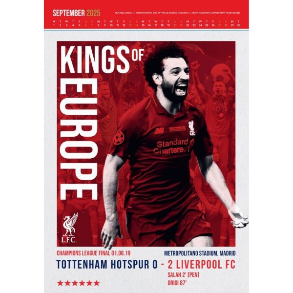 LIVERPOOL FC 2025 A3 DELUXE CALENDAR Cheap