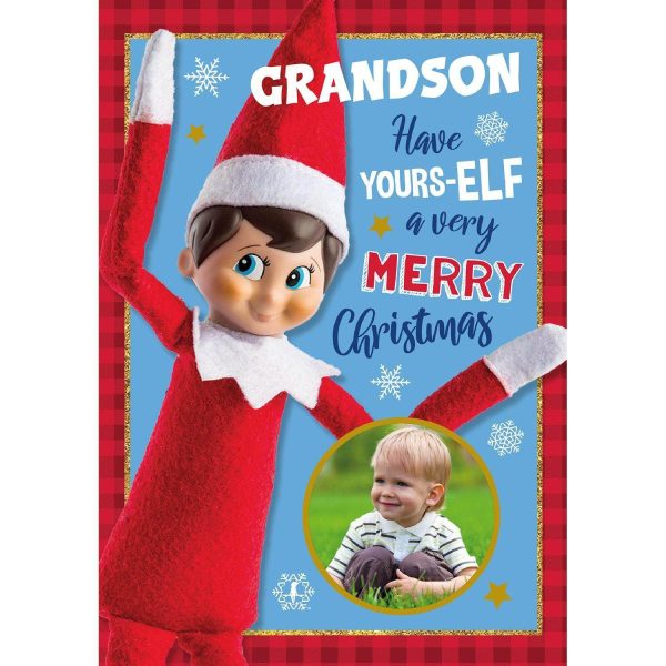 Elf On The Shelf Personalised Photo Christmas Card Fashion