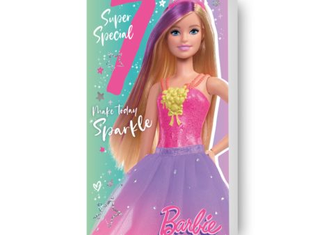 Barbie Age 7 Birthday Card For Cheap