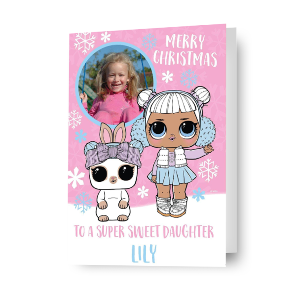 LOL Surprise Personalised  Daughter  Photo Christmas Card Cheap