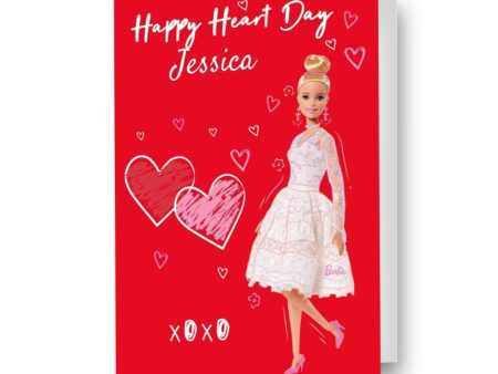 Barbie Personalised  Happy Heart Day  Valentine s Day Card Supply