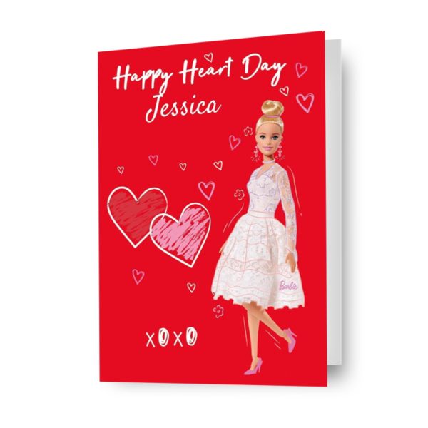 Barbie Personalised  Happy Heart Day  Valentine s Day Card Supply