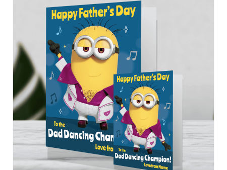 Despicable Me Minions Giant Personalised  Dancing Champion  Father s Day Card Fashion