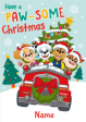 Paw Patrol Personalised Name Christmas Card For Cheap