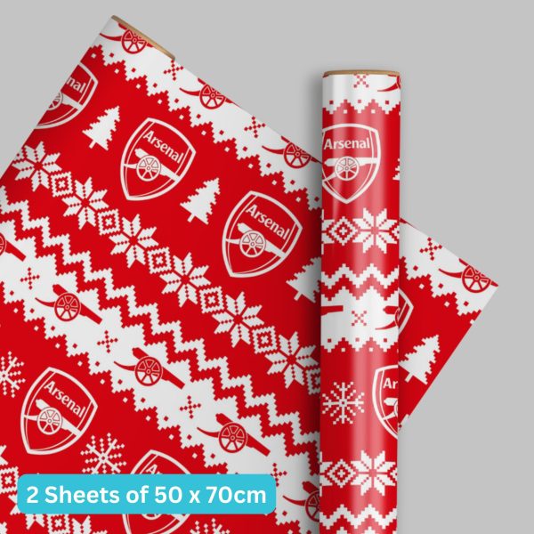 Arsenal FC Christmas 2 Sheets & 2 Tags Gift Wrap Online