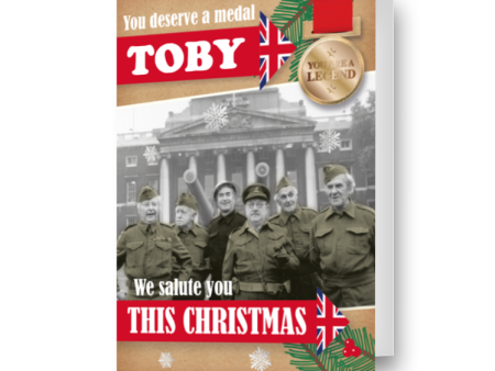 Dad s Army Personalised Medal Christmas Card Online now