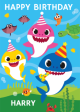 Baby Shark Personalised Name Birthday Card For Sale