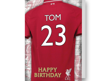 Liverpool FC Personalised Shirt Any Name & Age Birthday Card For Discount