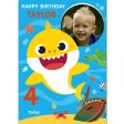 Baby Shark Personalised Name Age and Photo Birthday Card Online Sale