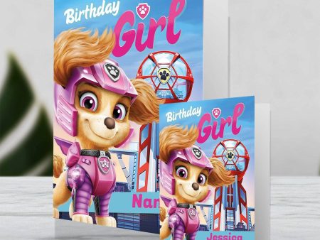 Paw Patrol Movie Giant Personalised Birthday Girl Card Fashion