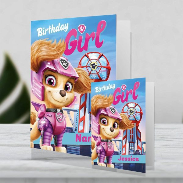 Paw Patrol Movie Giant Personalised Birthday Girl Card Fashion