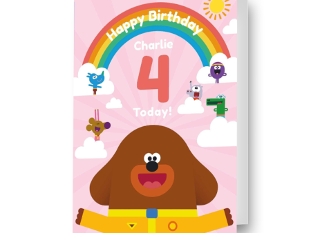 Hey Duggee Personalised Rainbow  Happy Birthday  Card Sale