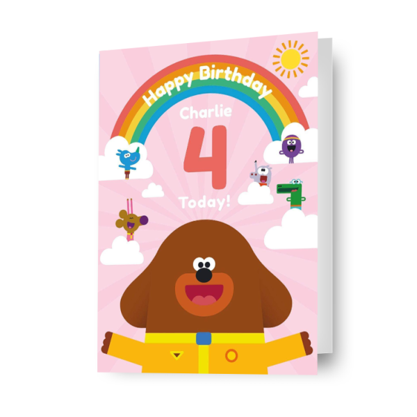 Hey Duggee Personalised Rainbow  Happy Birthday  Card Sale