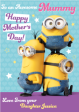 Despicable Me Minions Personalised  Awesome Mummy  Mother s Day Card For Cheap