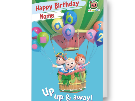 CoComelon Personalised Hot Air Balloon Birthday Card Sale