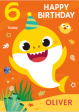 Baby Shark Personalise Name And Age Birthday Card Sale