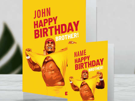 WWE Giant Personalised Hulk Hogan  Brother  Birthday Card Fashion