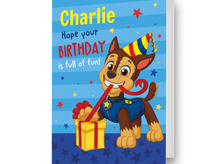 Paw Patrol Personalised Chase Birthday Card Online