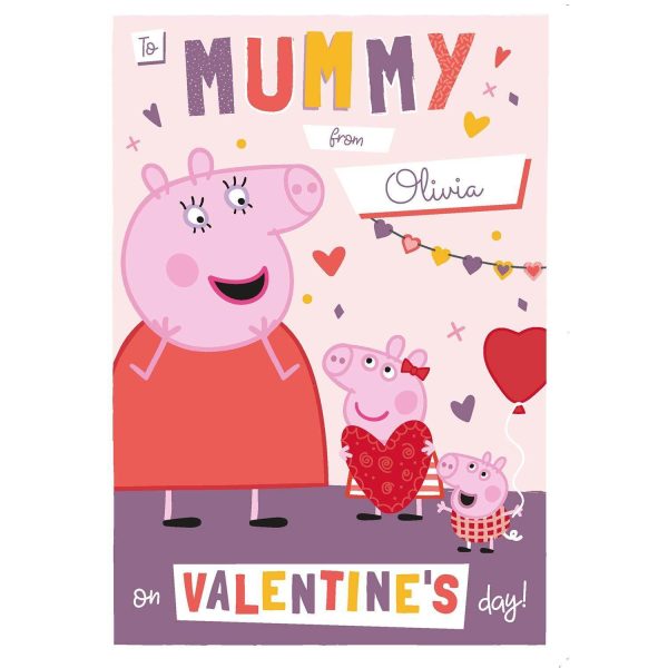 Peppa Pig Personalised  Mummy  Valentine s Day Card Discount