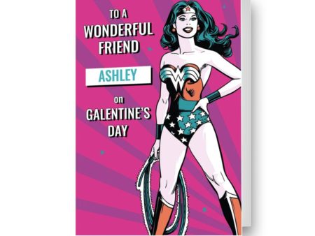 Wonder Woman Personalised  Galentine s  Valentine s Day Name Card Online