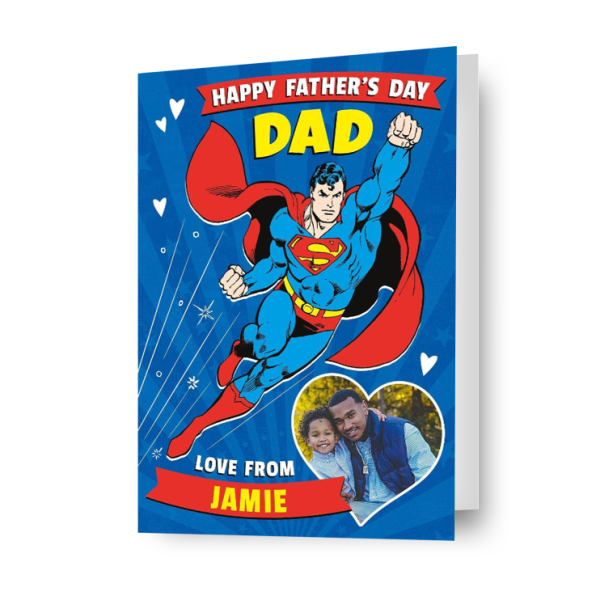 Superman Personalised Any Name & Photo Father s Day Card Fashion