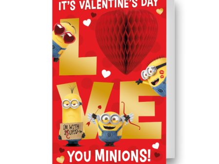 Despicable Me Minions 3D  Love You Minions  Valentine s Day Card Hot on Sale