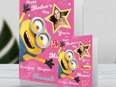 Despicable Me Minions Giant Personalised  Mum In A Million  Mother s Day Photo Card Cheap