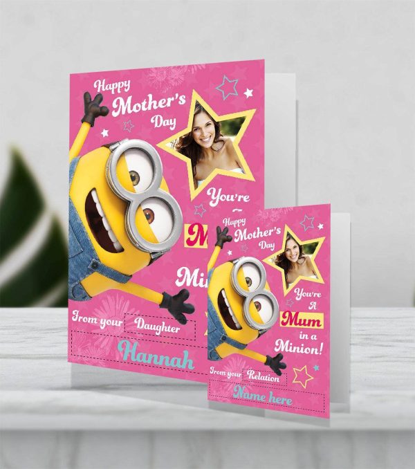 Despicable Me Minions Giant Personalised  Mum In A Million  Mother s Day Photo Card Cheap