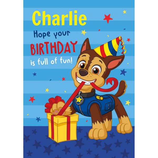 Paw Patrol Personalised Chase Birthday Card Online