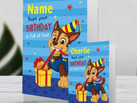 Paw Patrol Giant Personalised Chase Birthday Card Online now