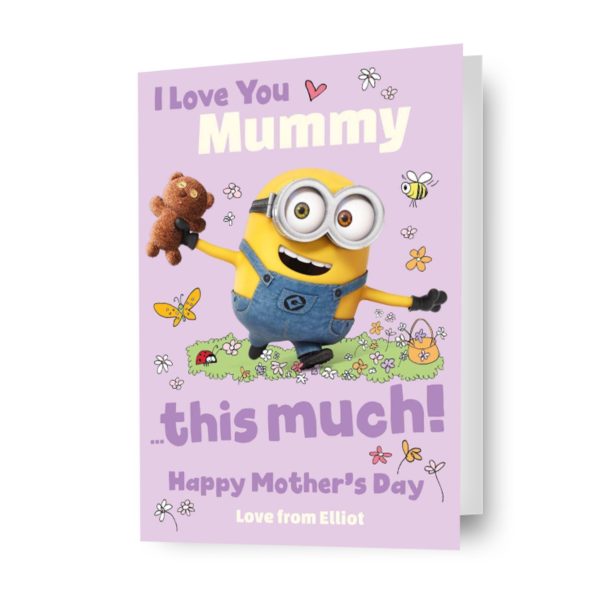 Despicable Me Minions  I Love You This Much!  Personalised Mother s Day Card Fashion